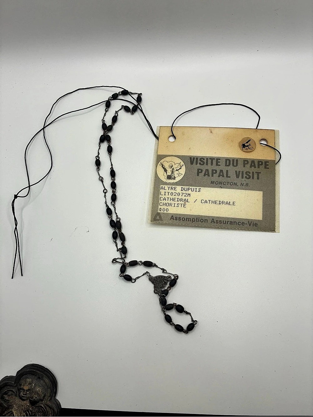 Religious Pendant Necklace in Black & Silver